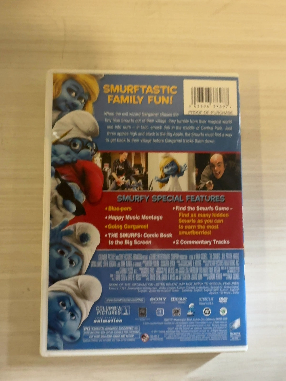 The Smurfs (DVD, 2011) Very Good Neil Patrick Harris Sony Pictures Hank Azaria