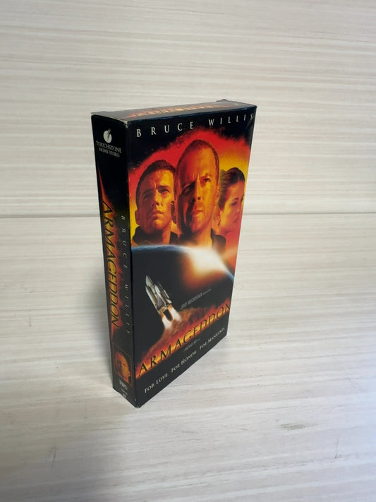 Armageddon (VHS, 1998) Bruce Willis Ben Affleck Touchstone Home Video Very Good