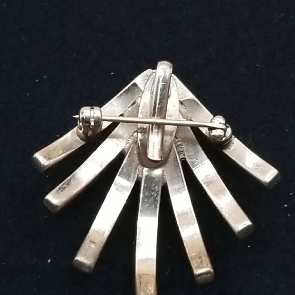 Stunning Unique Spider Brooch Gold-Tone Metal Pin Costume Jewelry