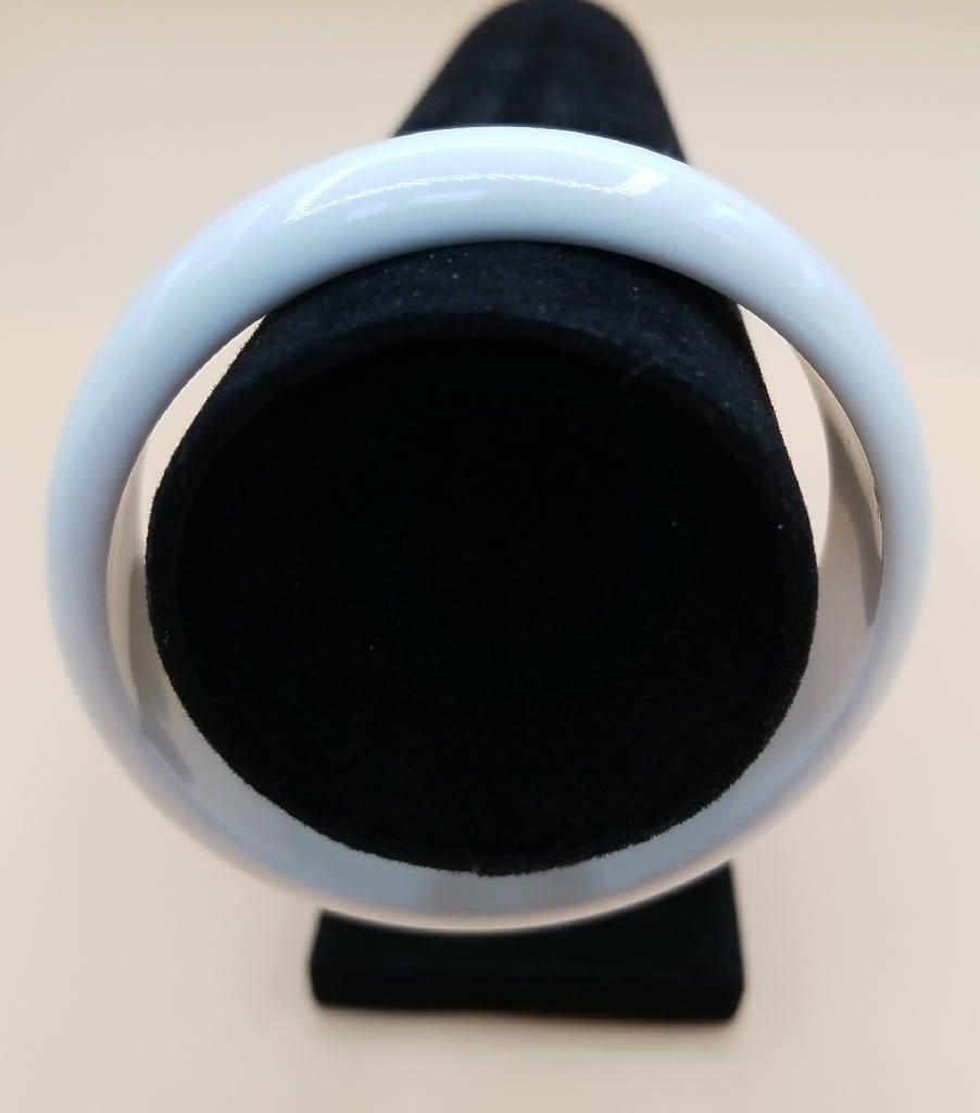 Stunning White Classic Lucite Bangle Bracelet