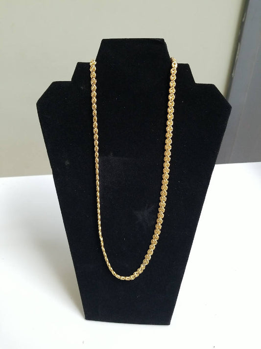 Elegant Gold Rolo Chain Necklace with Secure Clasp 24 Inch