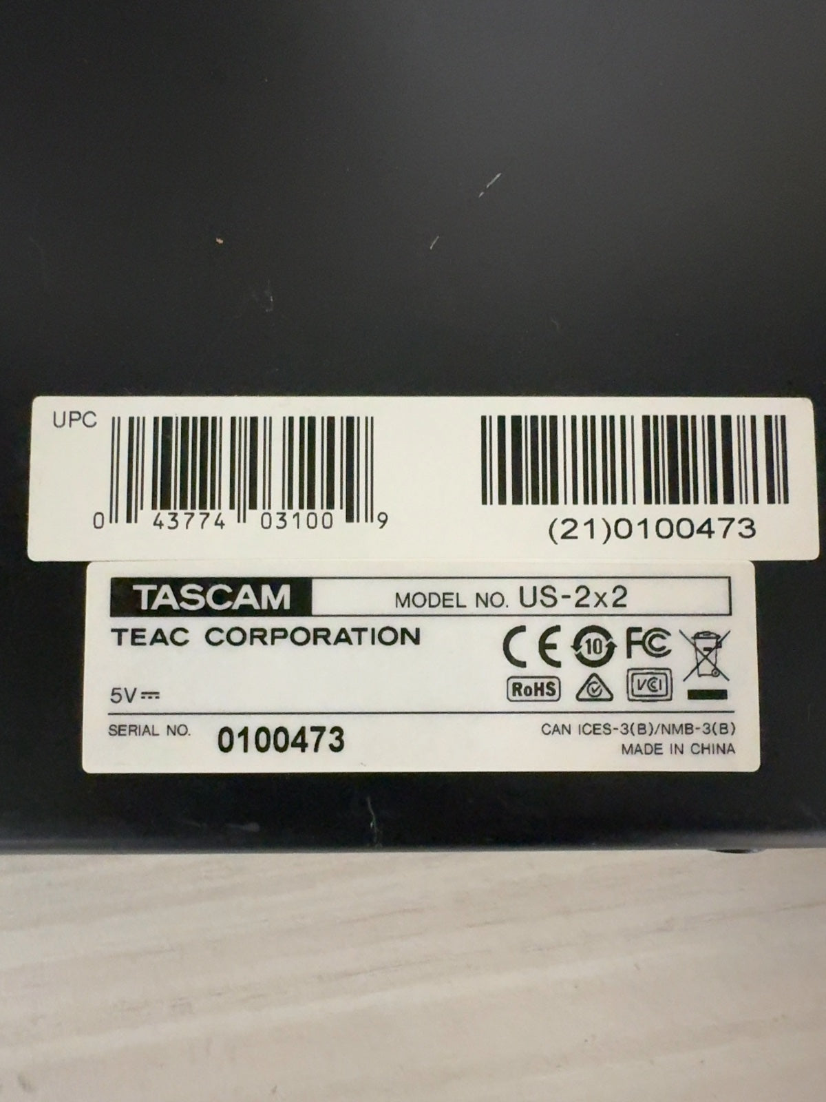 Audio Interface TASCAM US2X2 USB MIDI