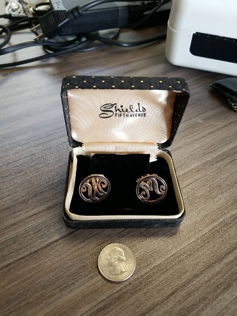 Stunning Vintage Shields Fifth Avenue Art Deco Cufflinks in Original Box