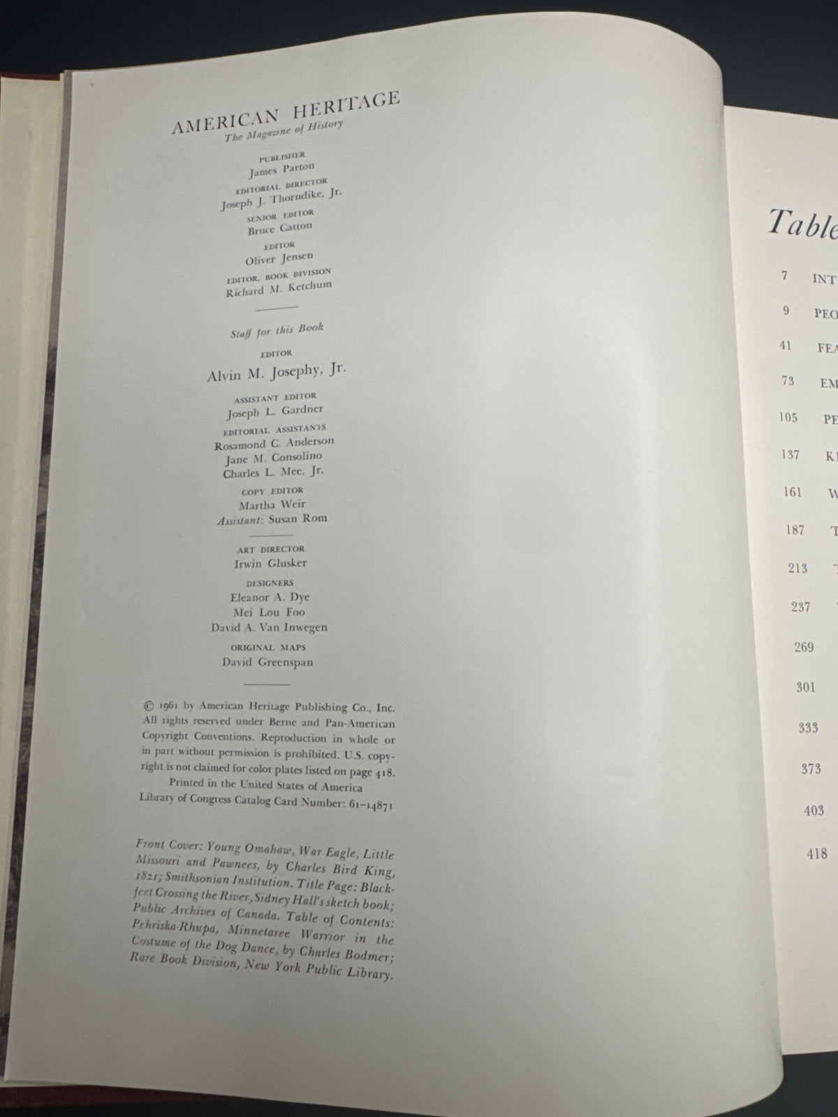 The American Heritage Book of Indians EDITORS OF AMERICAN HERITAGE, — copyright_page