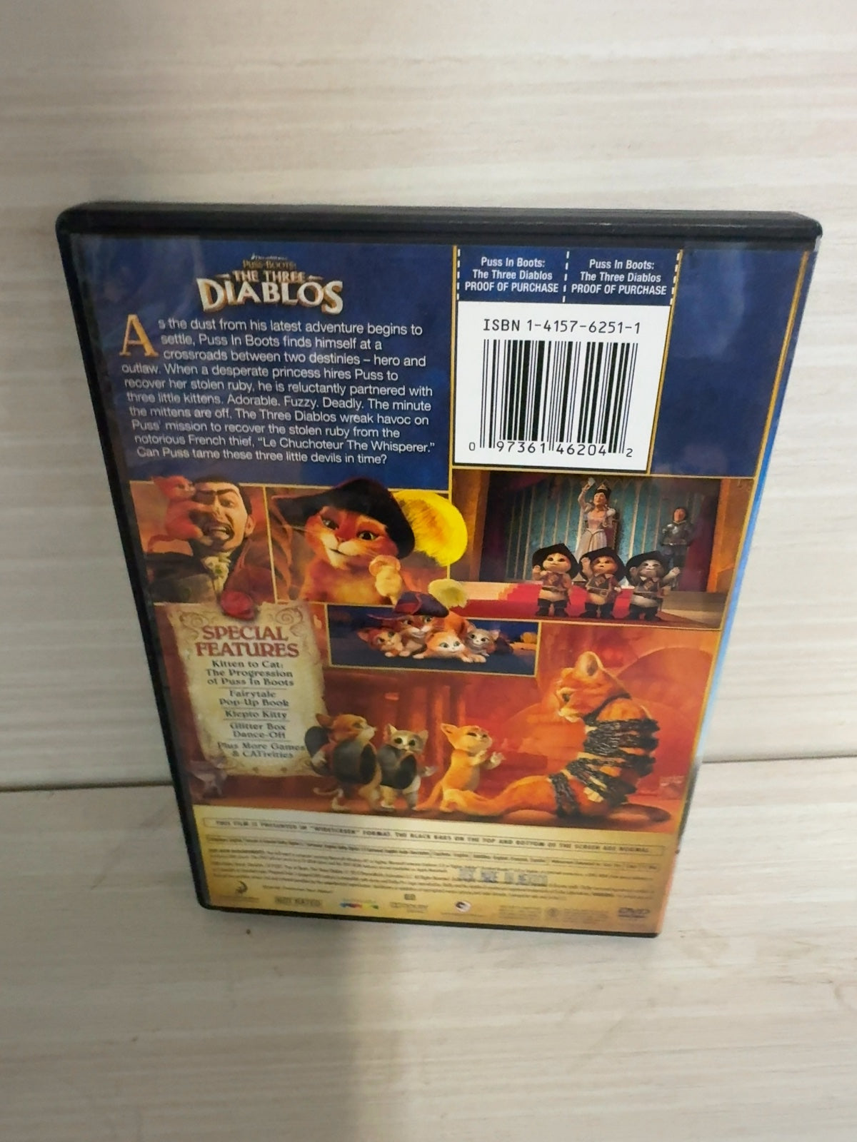 Puss in Boots: The Three Diablos (DVD, 2012) Very Good Antonio Banderas