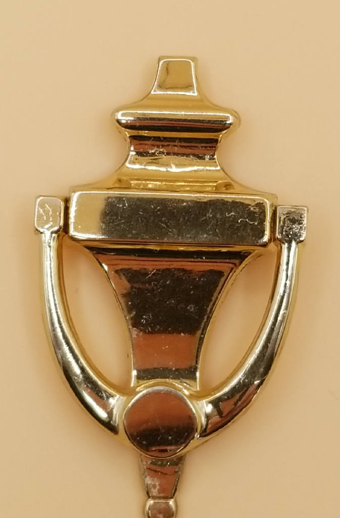 Stunning Gold Tone Door Knocker Brooch Pin Vintage Style