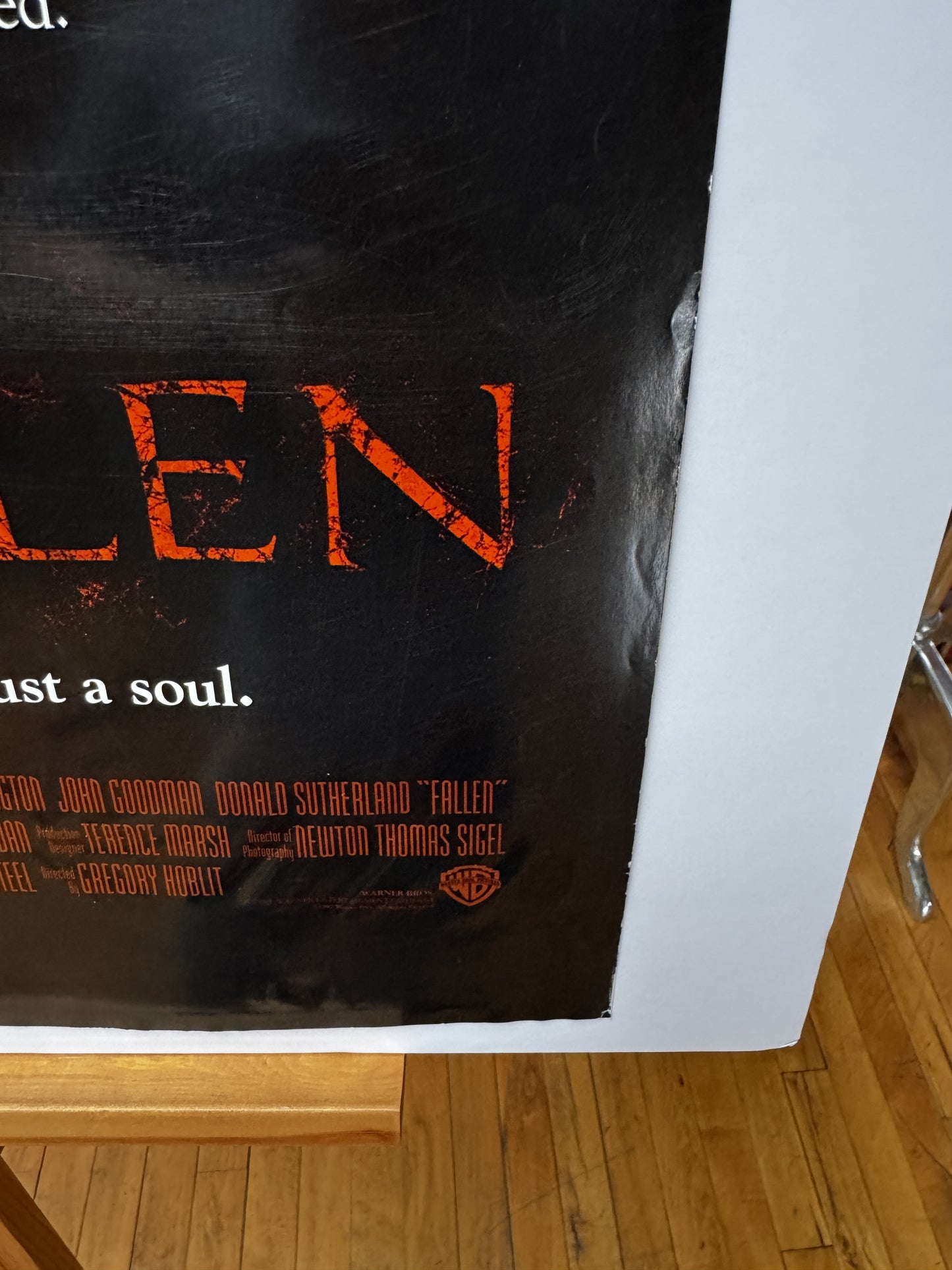 Fallen (1998) original movie poster - detail