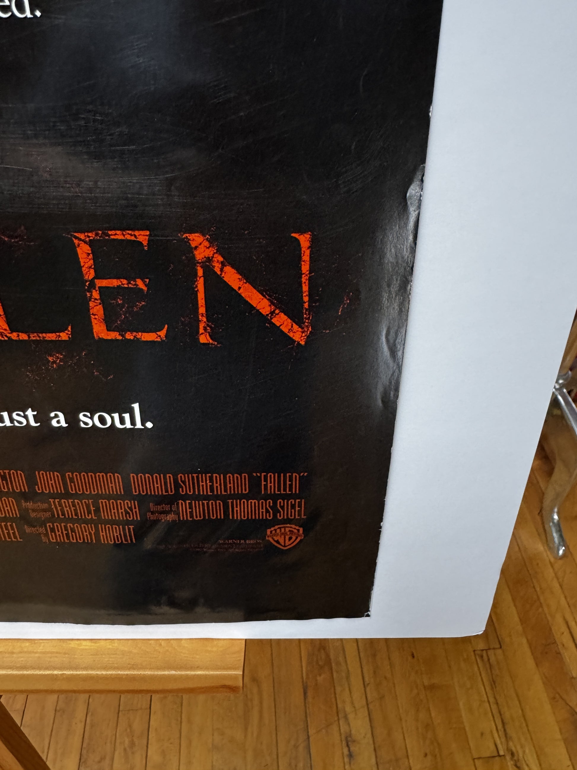 Fallen (1998) original movie poster - detail