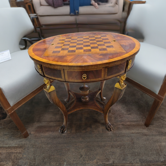 Maitland-Smith Mahogany & Gilt Bronze Game Table