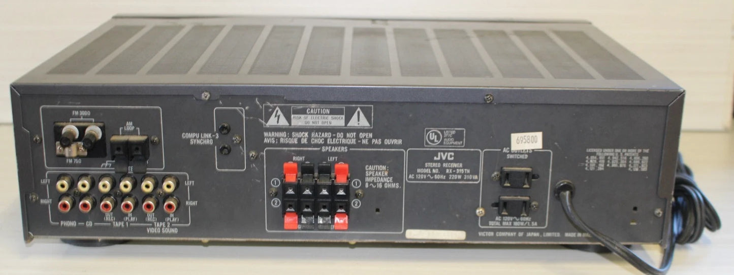 JVC RX-315 Stereo Receiver (Professionally Serviced)
