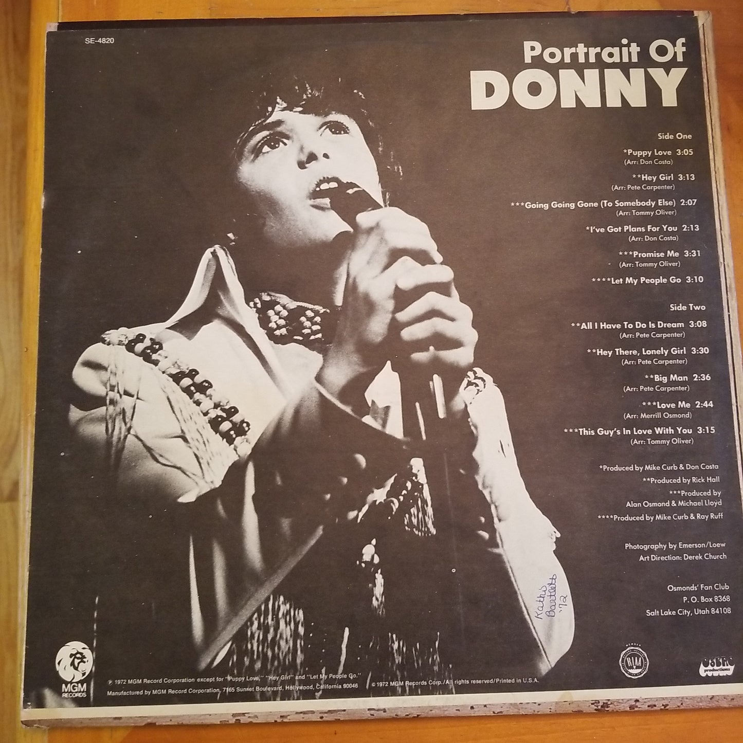 Donny Osmond - Portrait Of Donny (1972, MGM Records) VG/VG