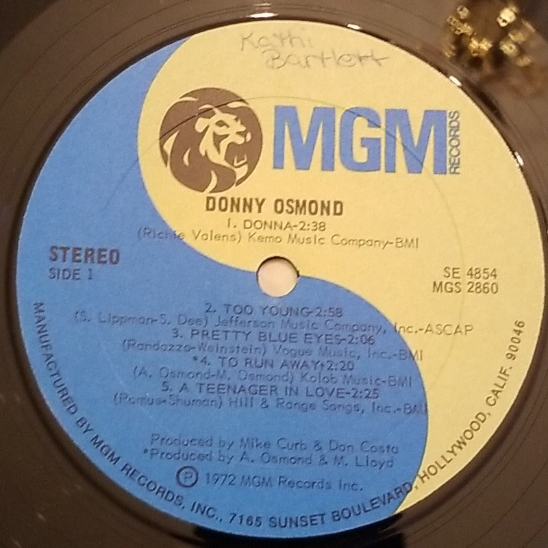 Donny Osmond - Too Young (1972, MGM Records) VG/VG