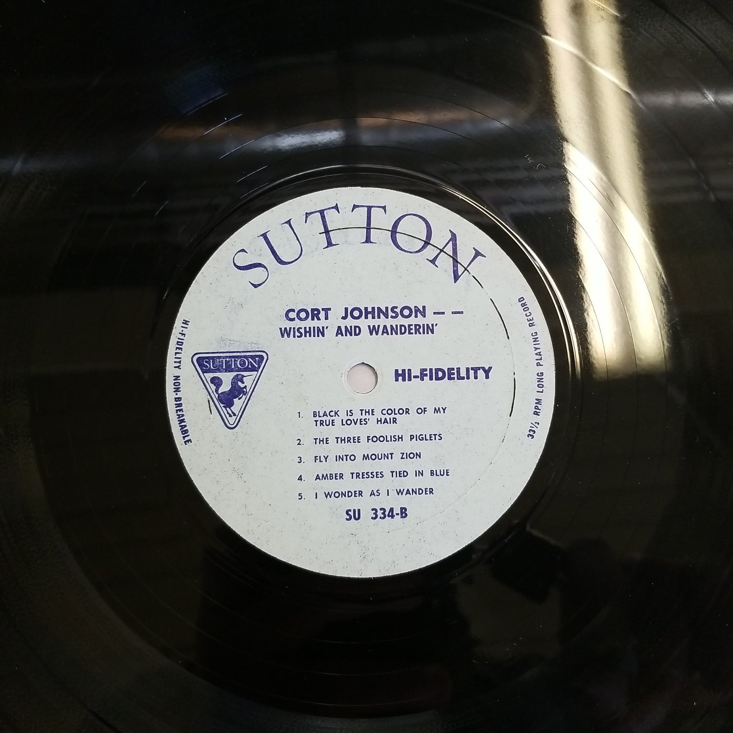 Cort Johnson - Wishin' and Wanderin' (1963, Sutton) VG+/VG+