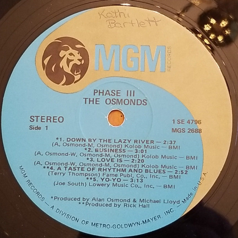 The Osmonds - Phase-III (1971, MGM Records) VG+/VG+