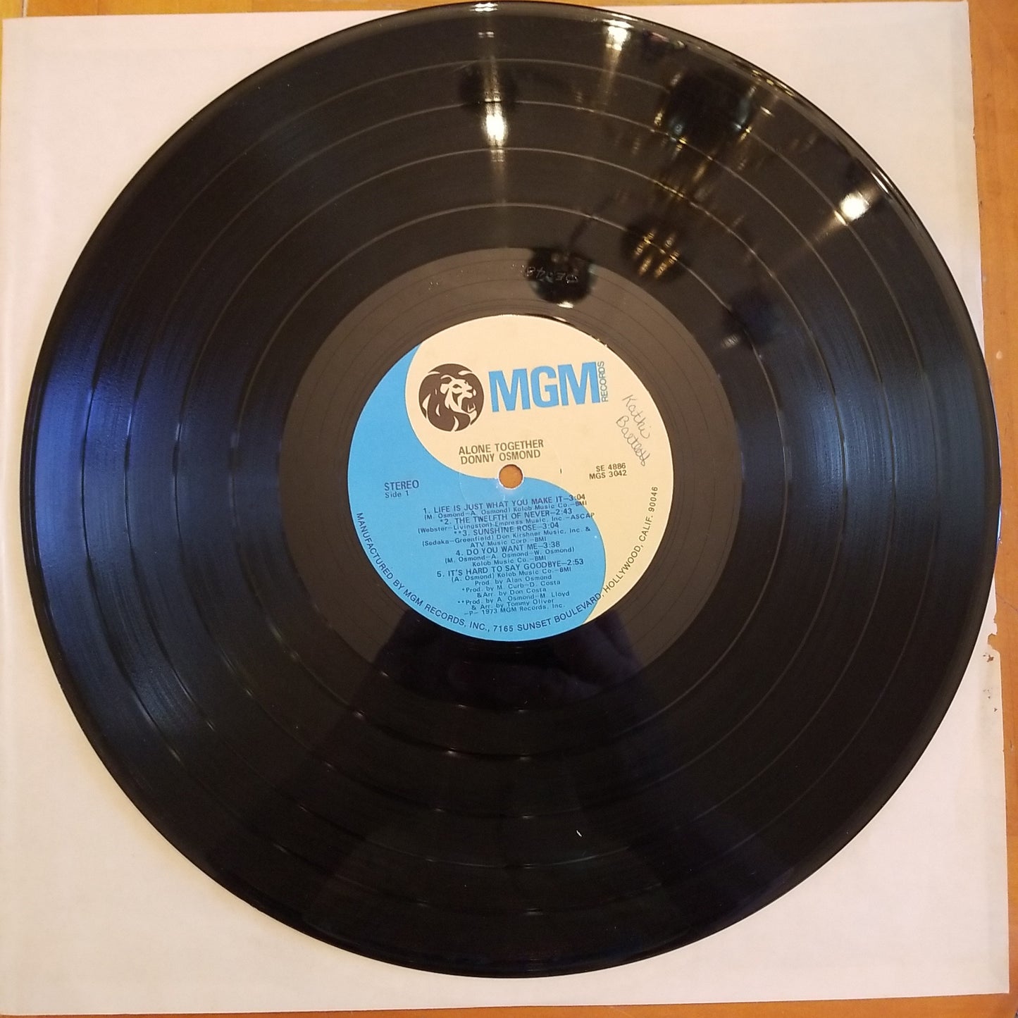 Donny Osmond - Alone Together (1973, MGM Records) VG/VG