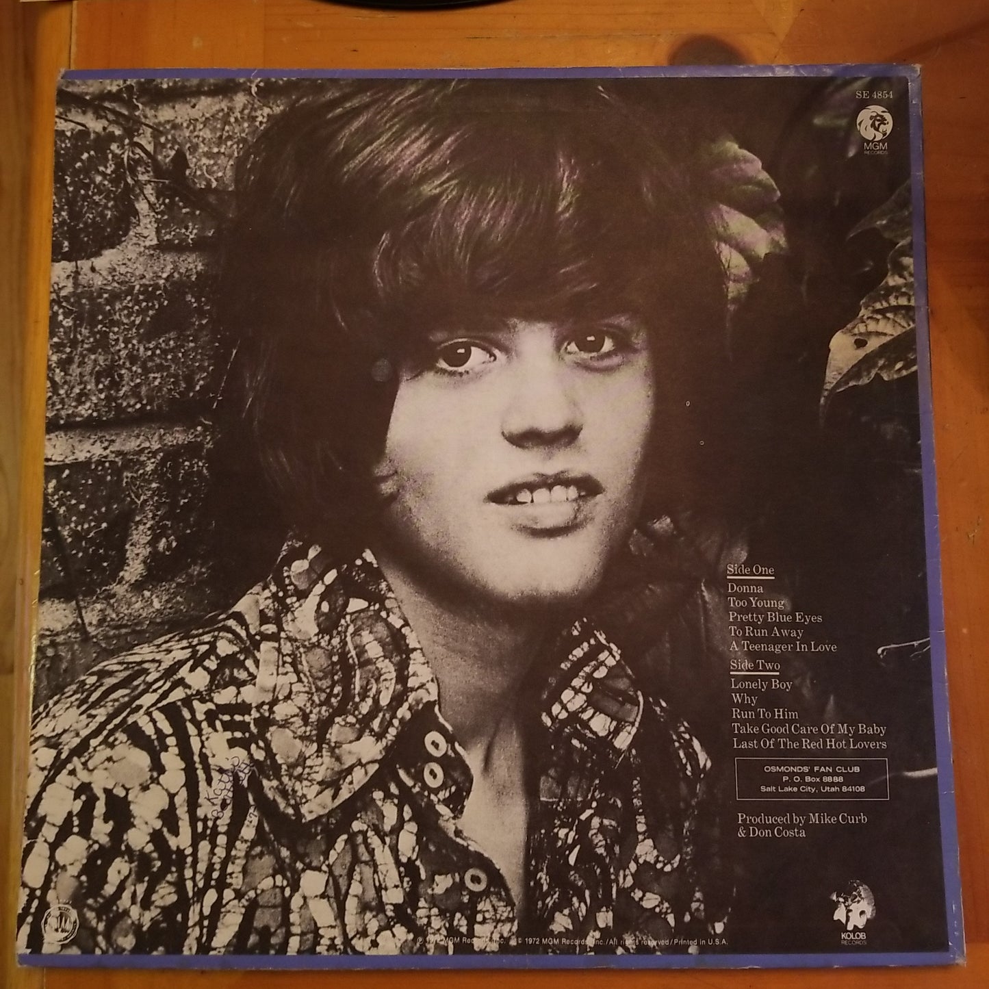 Donny Osmond - Too Young (1972, MGM Records) VG/VG