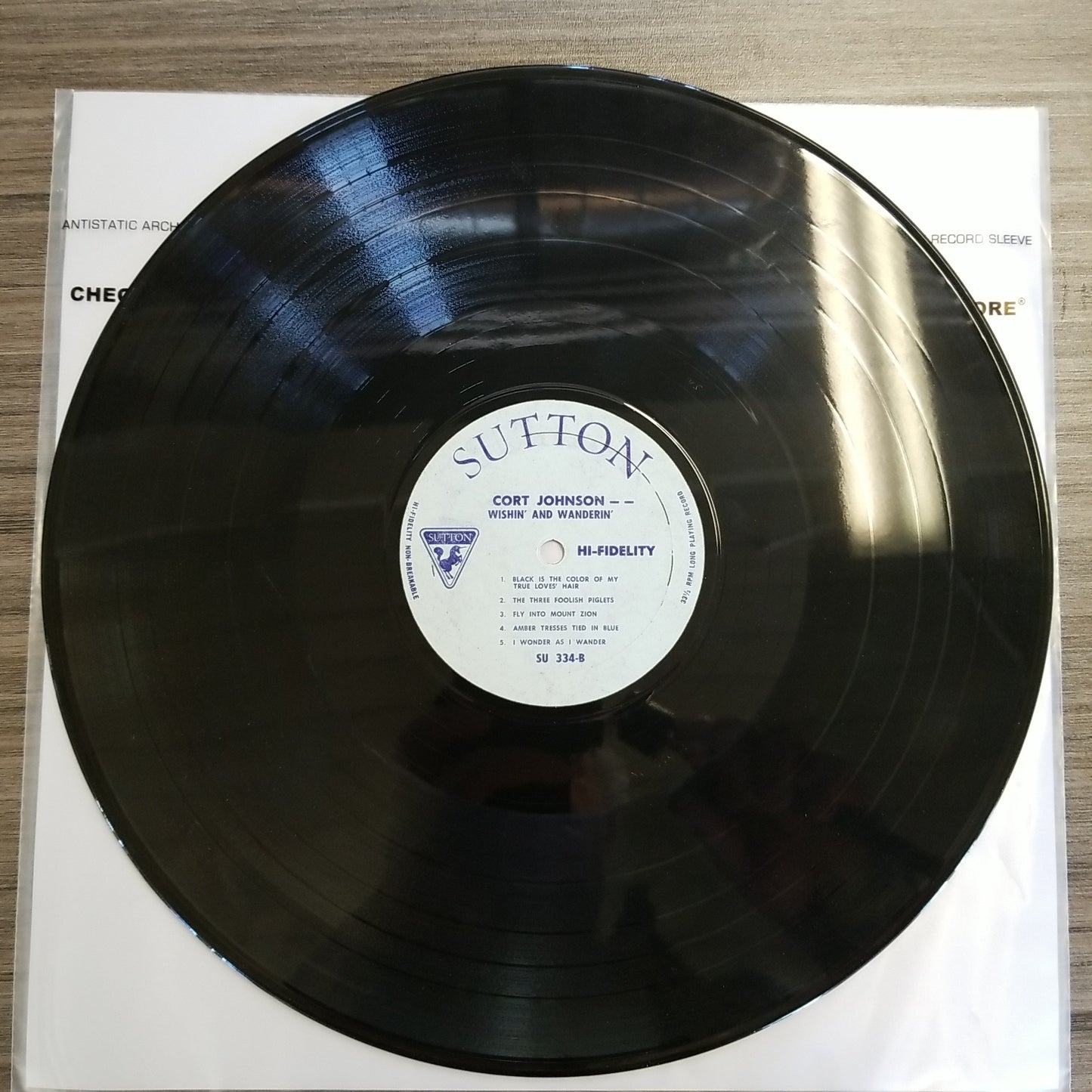 Cort Johnson - Wishin' and Wanderin' (1963, Sutton) VG+/VG+