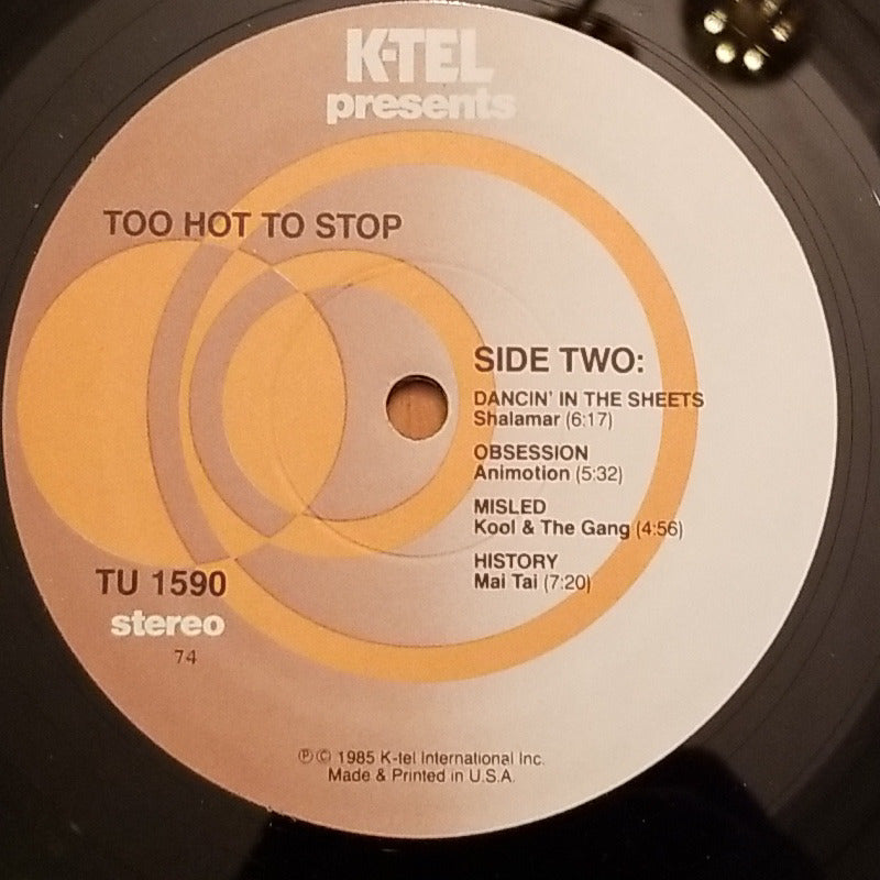 Various - Too Hot To Stop (1985, K-Tel International (USA), Inc.) VG+/VG+
