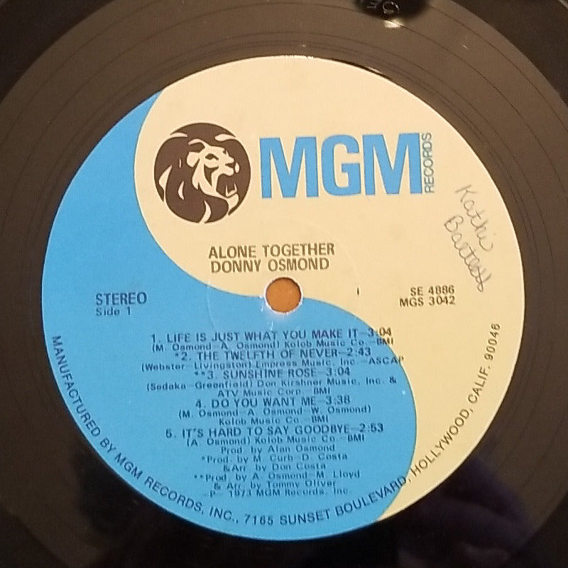 Donny Osmond - Alone Together (1973, MGM Records) VG/VG