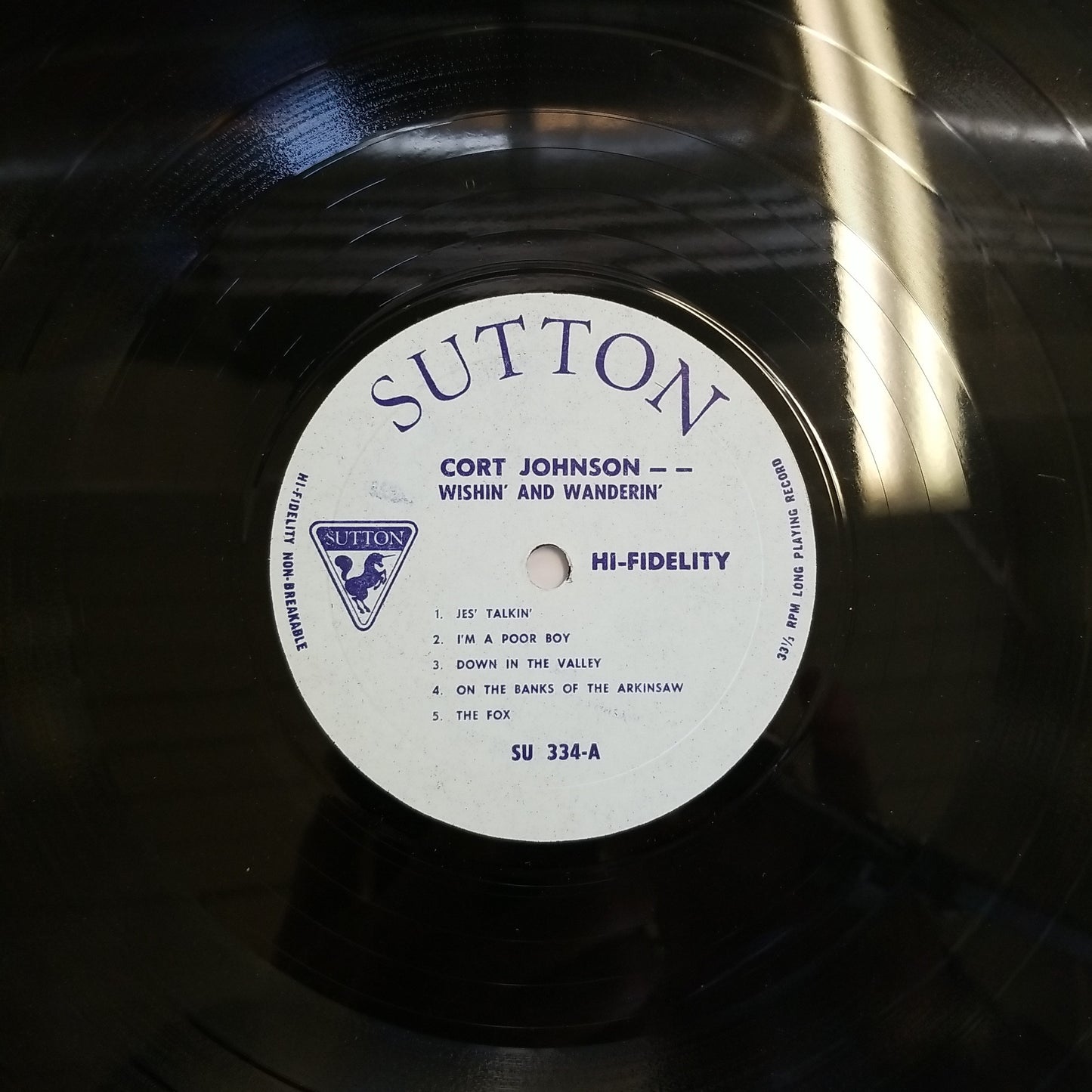 Cort Johnson - Wishin' and Wanderin' (1963, Sutton) VG+/VG+