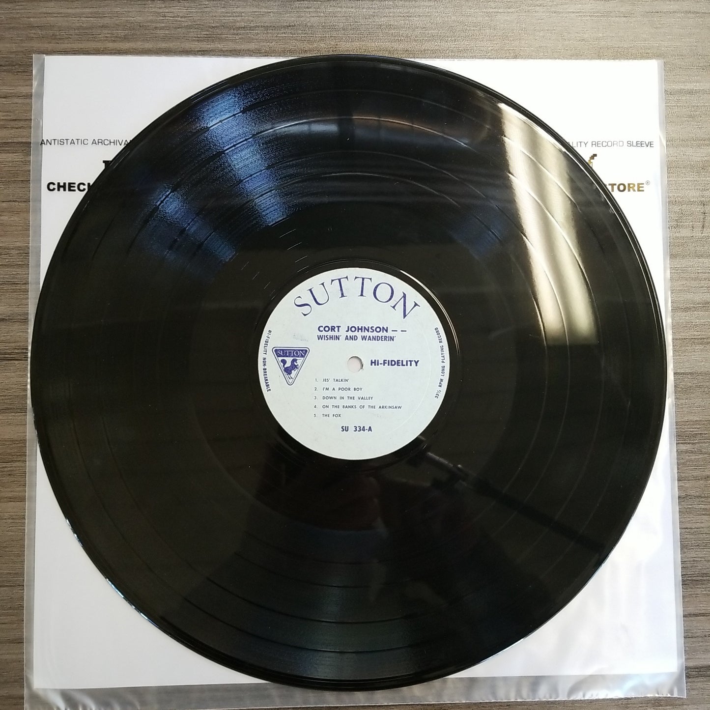 Cort Johnson - Wishin' and Wanderin' (1963, Sutton) VG+/VG+