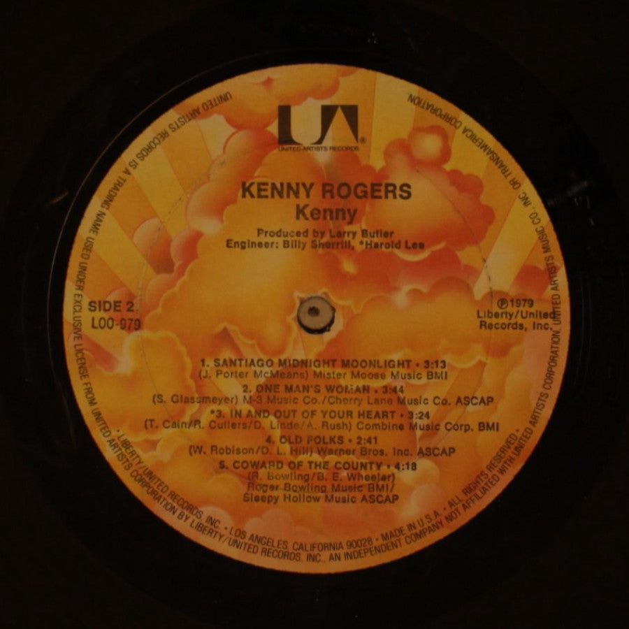 Kenny Rogers - Kenny (1979, United Artists Records) VG+/VG